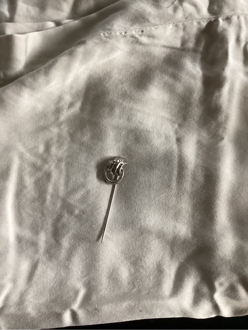 Silver Stick Pin Brooch - Elegant Silver Tone Accent